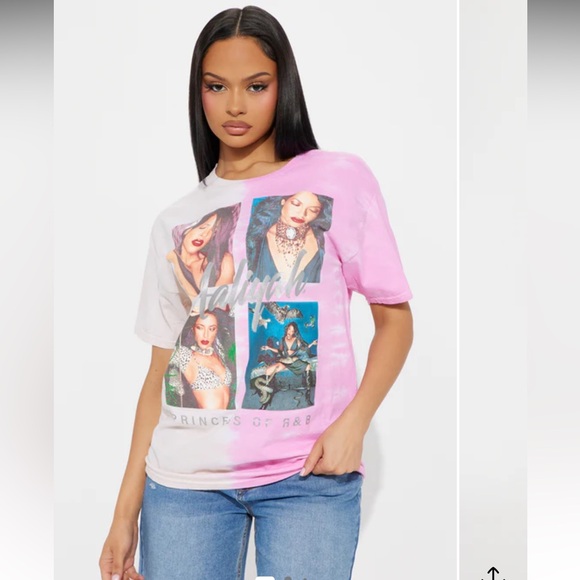 Fashion Nova Tops - Fashion Nova Pink and White Graphic Tee